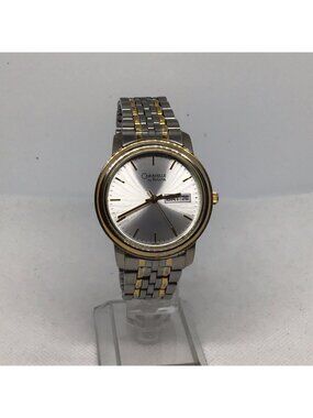 Bulova Women's Quartz Two-Tone Day/Date Indicator Silver Dial Watch 98C49
